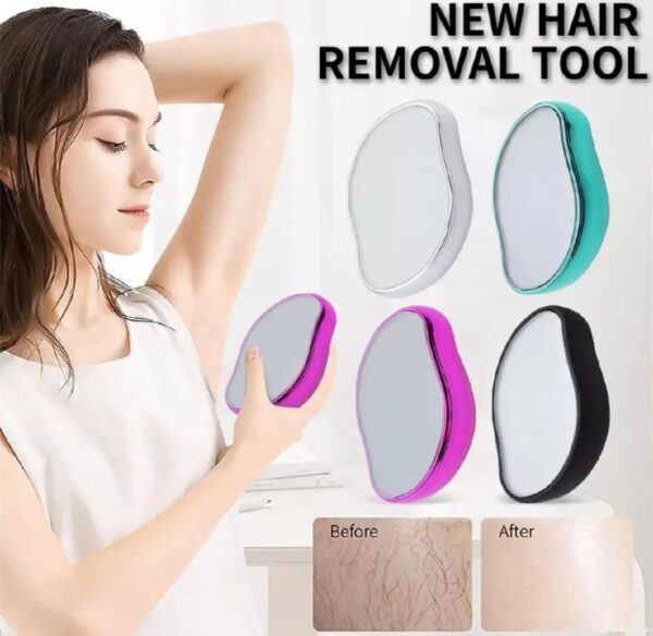 hair remover, crystal hair eraser for women arms legs back reusable & washable portable manual epilator crystal hair removal washable portable hair removal device beauty tool (random color)