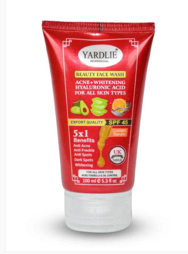 yardlie professional beauty face wash acne+whitening hyaluronic acid for all type skin 120ml - Image 3