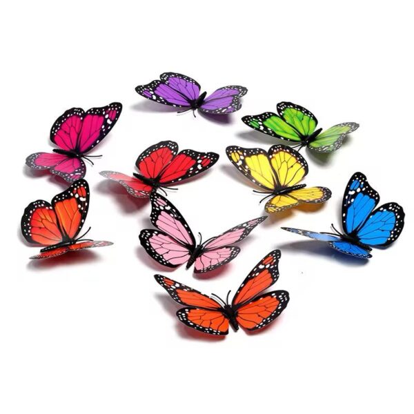 pack of 12  3d simulation butterfly fridge magnet decoration craft buterfly magnets butterfly picks ornaments wall decor (random design) - Image 2