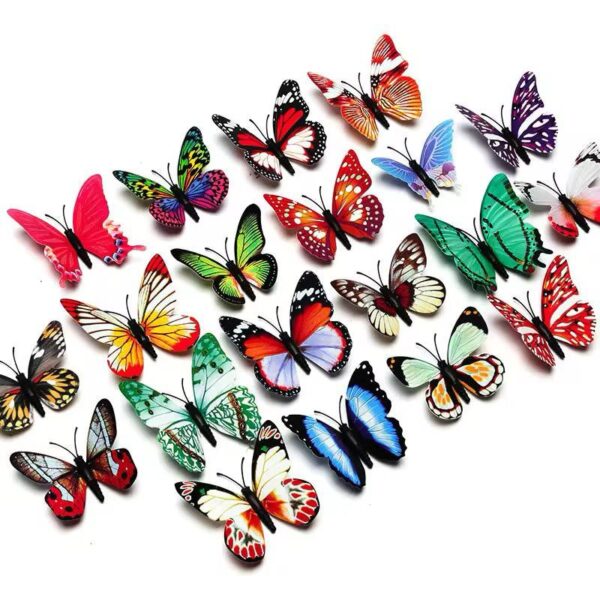 pack of 12  3d simulation butterfly fridge magnet decoration craft buterfly magnets butterfly picks ornaments wall decor (random design) - Image 5