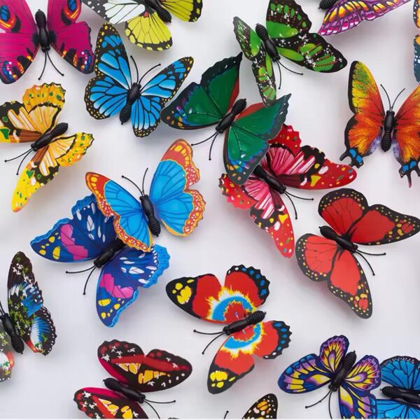 pack of 12  3d simulation butterfly fridge magnet decoration craft buterfly magnets butterfly picks ornaments wall decor (random design) - Image 7