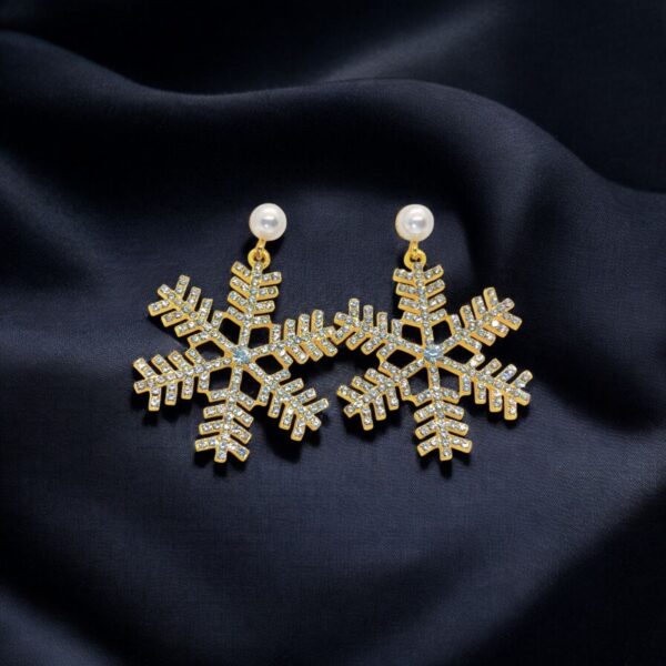 imported dazzling snowflake earrings – perfect winter elegance snowflake earrings - Image 2