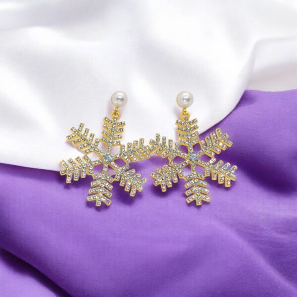 imported dazzling snowflake earrings – perfect winter elegance snowflake earrings - Image 3