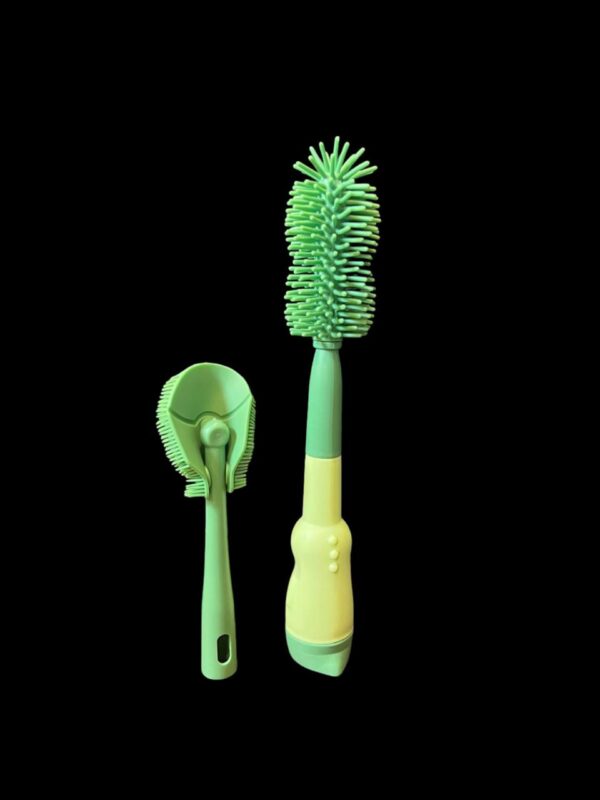 3-in-1 silicone baby bottle cleaning brush set – pacifier, straw, and bottle scrubber - Image 3