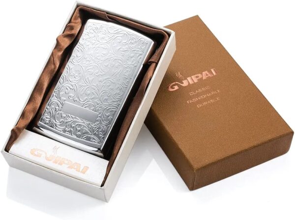 metal cigarette case dispenser case ultra-thin portable men's cigarette case with 12 cigarette capacity silver - Image 6