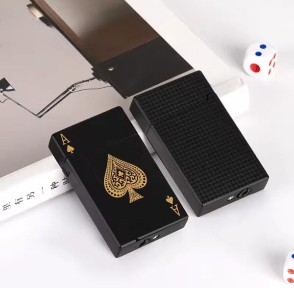 jet torch playing card lighter, green flame ace card lighter windproof refillable lighter playing cards cool design (metal body) - Image 11
