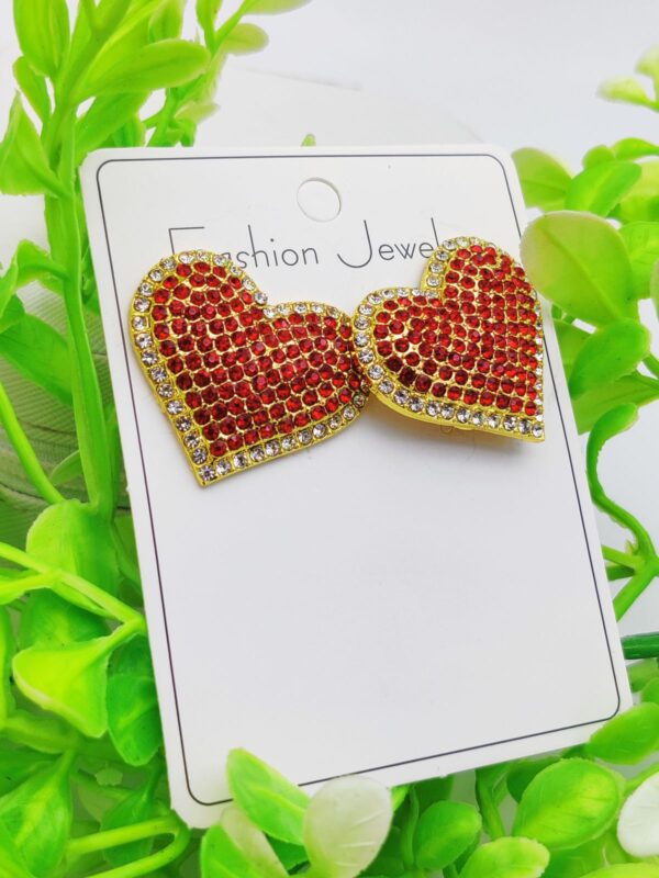 imported dazzling red heart earrings – bold elegance redefined | best quality jewelry | earrings for girls | earrings for women - Image 3