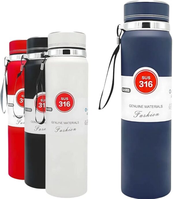 vacuum flask thermos bottle stainless steel double wall tumbler sports coffee mug  leakproof insulated drinkware 800ml (random color) - Image 3