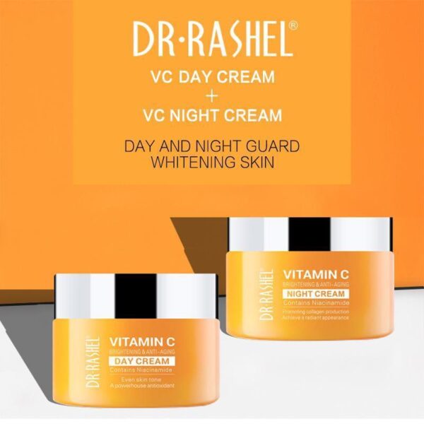 pack of 3 dr rashel vitamin c - day & night cream + facial cleanser with hyaluronic acid - Image 4