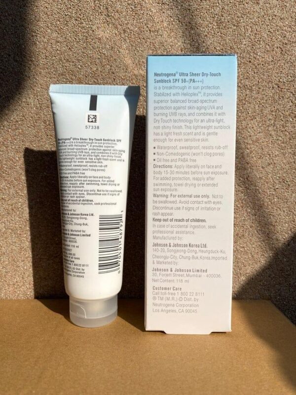 neutrogena sunblock original ultra sheer dry touch spf50 ultra sheer dry touch sunblock spf 50+ (118ml) - Image 4