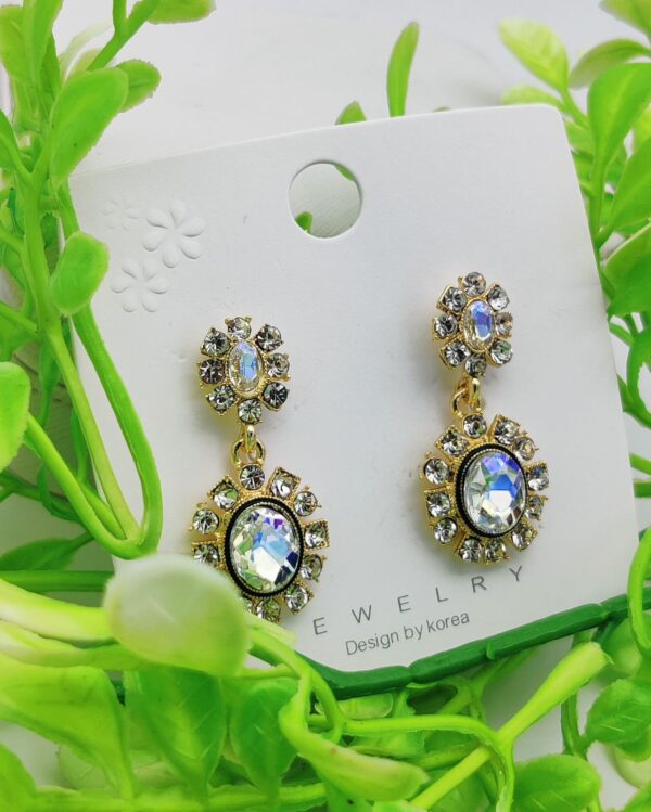 imported elegant crystal-embedded dangling earrings – radiant statement jewelry - Image 3