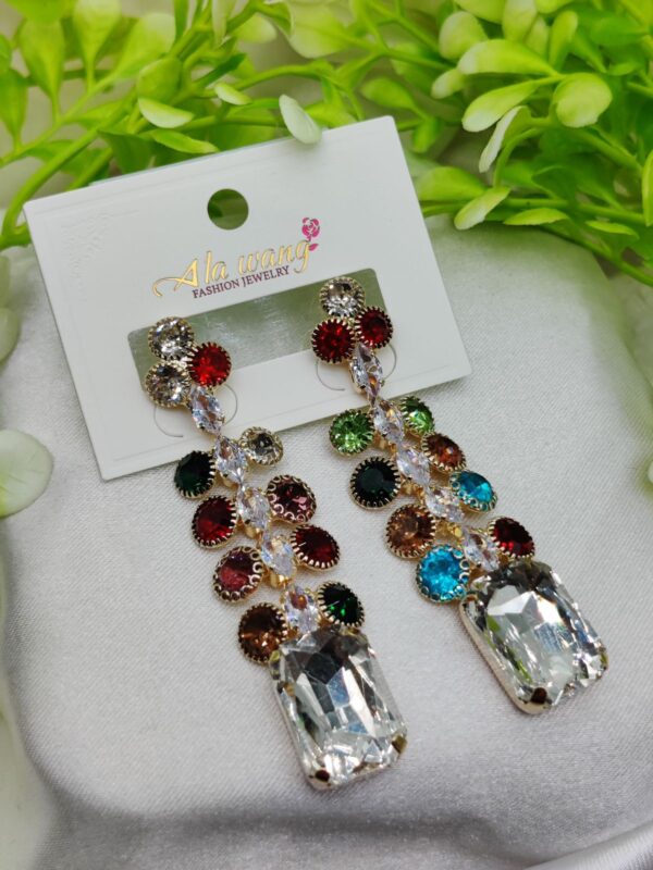 imported multicolor gemstone dangle earrings – radiance redefined artificial earrings for girls | earrings for women