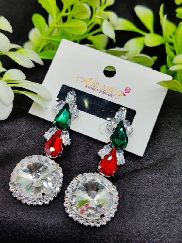 imported radiant crystal elegance statement earrings | earrings for girls & women  | artificial earrings - Image 3