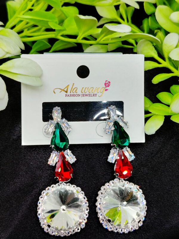 imported radiant crystal elegance statement earrings | earrings for girls & women  | artificial earrings - Image 2