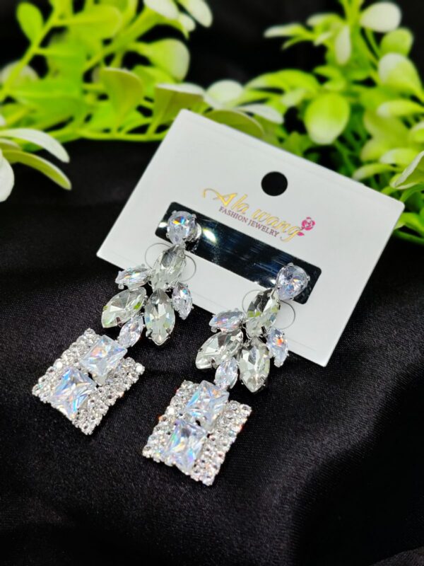 imported radiant crystal cascade earrings – a symphony of elegance | artificial jewellery for girls & women | girls & women fashion - Image 3