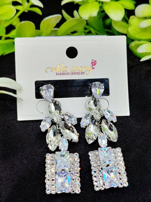 imported radiant crystal cascade earrings – a symphony of elegance | artificial jewellery for girls & women | girls & women fashion - Image 4