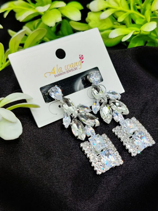 imported radiant crystal cascade earrings – a symphony of elegance | artificial jewellery for girls & women | girls & women fashion - Image 2