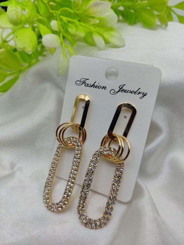 imported sparkling statement earrings - luxury rhinestone drops for every occasion | earring for girls & women - Image 3