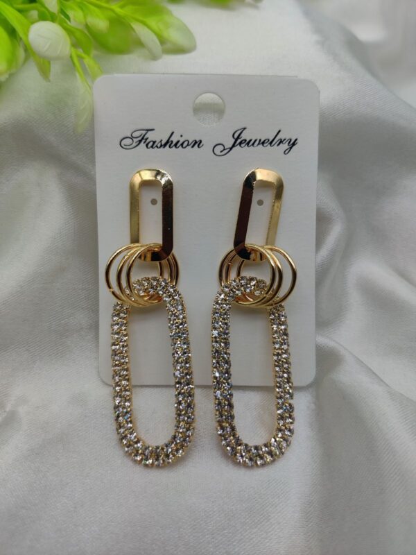 imported sparkling statement earrings - luxury rhinestone drops for every occasion | earring for girls & women - Image 2