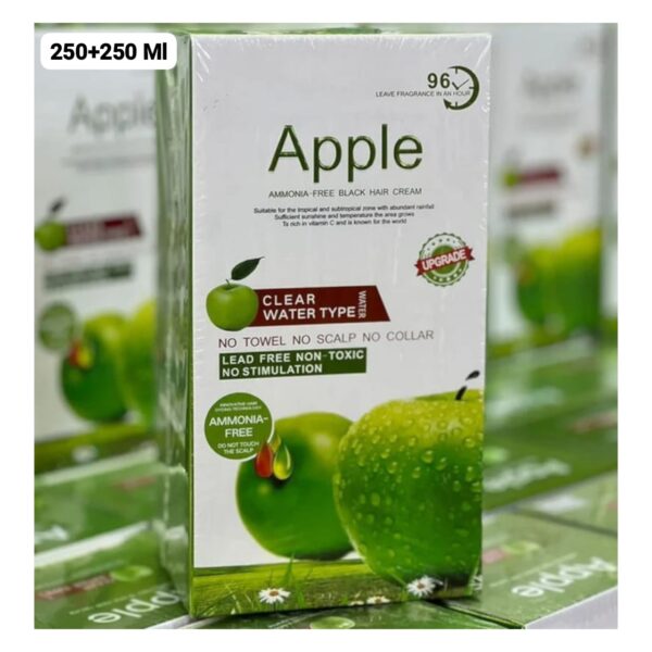 apple ammonia-free black hair cream, organic black hair dye- natural black hair color cream 500ml - Image 2