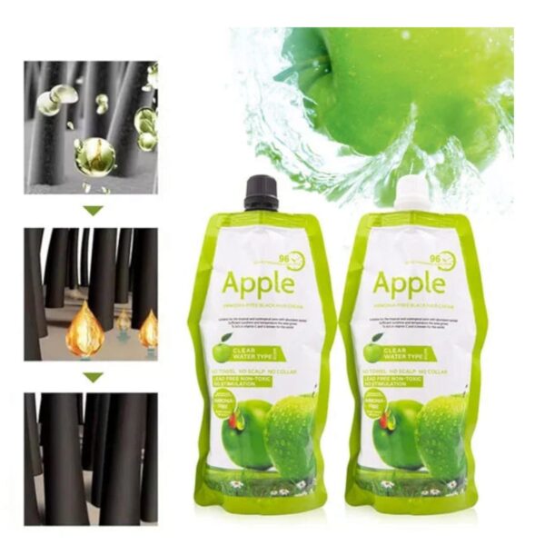 apple ammonia-free black hair cream, organic black hair dye- natural black hair color cream 500ml - Image 4
