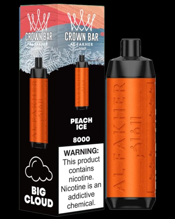 al fakher crown bar disposable vape – 8000 puffs, 5mg nicotine, 18 ml e-juice, rechargeable with mesh coils | with display pod - Image 3
