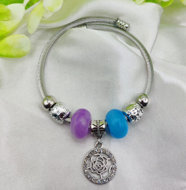 1 piece imported elegant rose-embellished pandora bracelet for women - Image 3