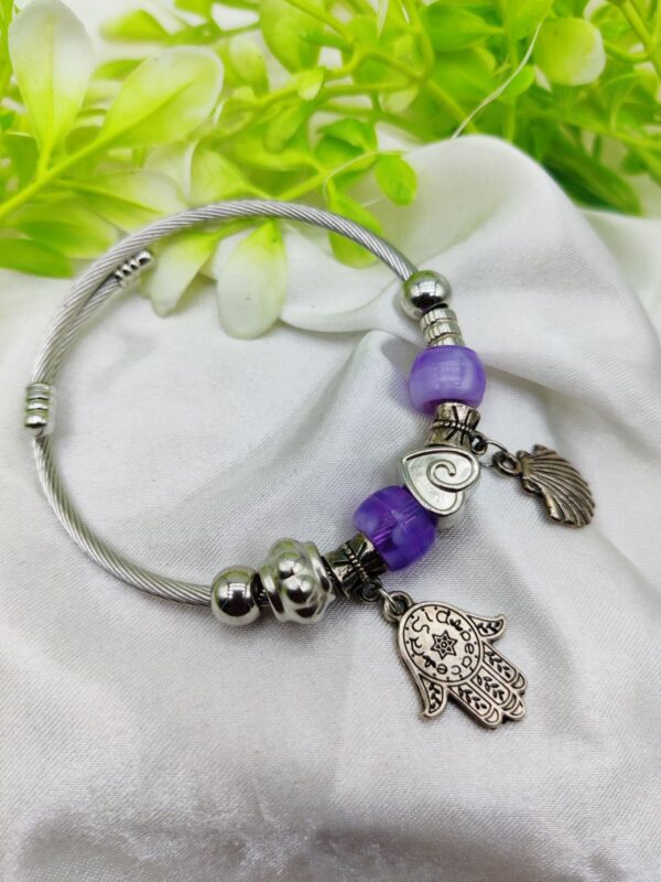 1 piece imported hamsa hand pandora charm bracelet - a symbol of elegance and protection - Image 2