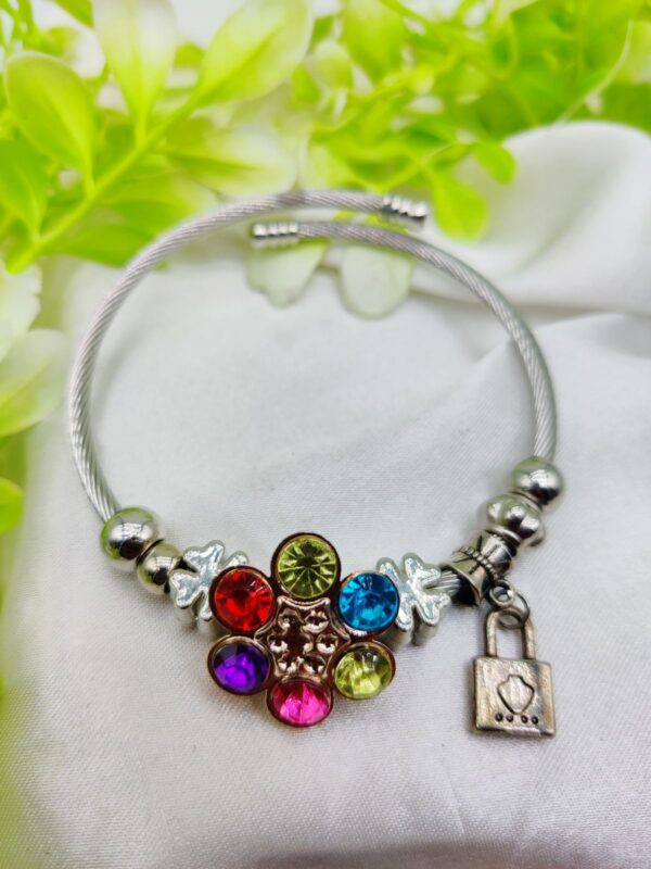 1 piece imported elegant multicolor stone charm pandora bracelet | best quality bracelet for girls & women - Image 3