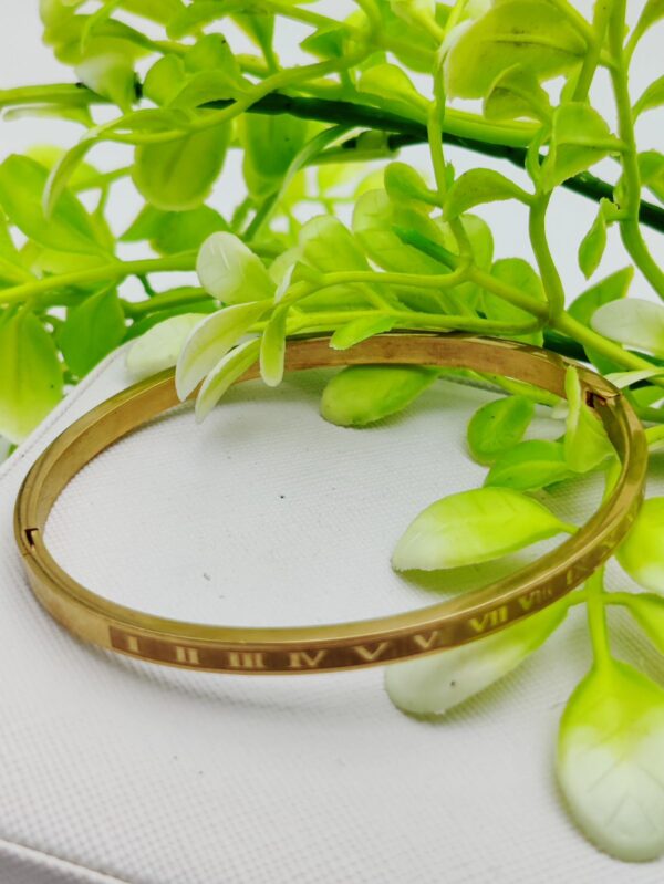 adjustable cartier roman numeral adjustable imported gold bracelet | best quality artificial bracelet for girls & women | bracelet for every occasion | elegant design ✨ - Image 2