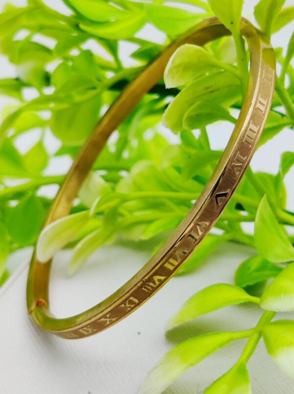 adjustable cartier roman numeral adjustable imported gold bracelet | best quality artificial bracelet for girls & women | bracelet for every occasion | elegant design ✨ - Image 3