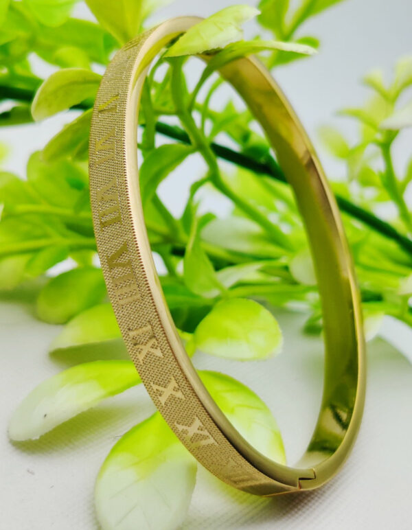 adjustable cartier-inspired roman numeral bracelet - imported luxury gold bracelet | best quality artificial bracelet for girls & women | bracelet for every occasion | elegant design ✨ - Image 3