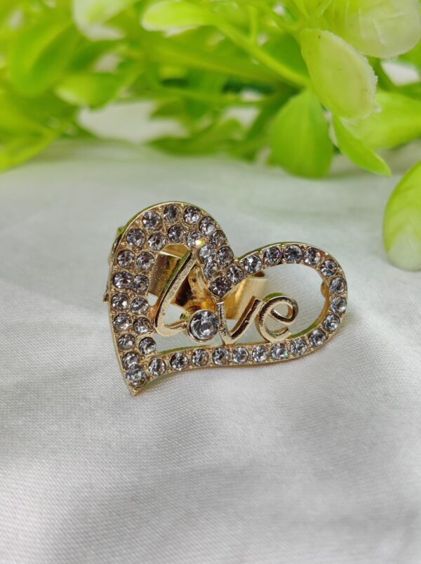 1 piece imported radiant love heart crystal ring - shimmer with elegance | luxurious design ring | adjustable ring | ring for girls & women - Image 3