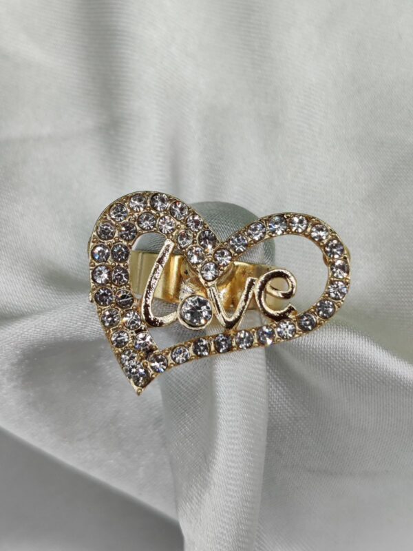 1 piece imported radiant love heart crystal ring - shimmer with elegance | luxurious design ring | adjustable ring | ring for girls & women - Image 2