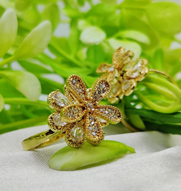 1 piece imported blooming elegance adjustable ring set – two radiant color 🌟 | luxurious design ring | adjustable ring | ring for girls & women ✨