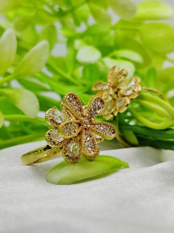 1 piece imported blooming elegance adjustable ring set – two radiant color 🌟 | luxurious design ring | adjustable ring | ring for girls & women ✨ - Image 3