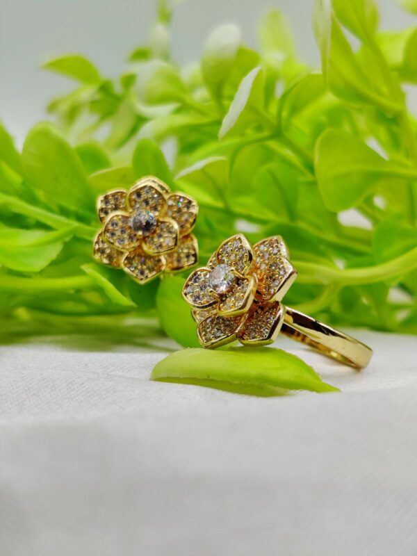 1 piece imported moveable luxurious petal bloom adjustable ring – 2 stunning color variants🌟 | luxurious design ring | adjustable ring | ring for girls & women ✨ - Image 5