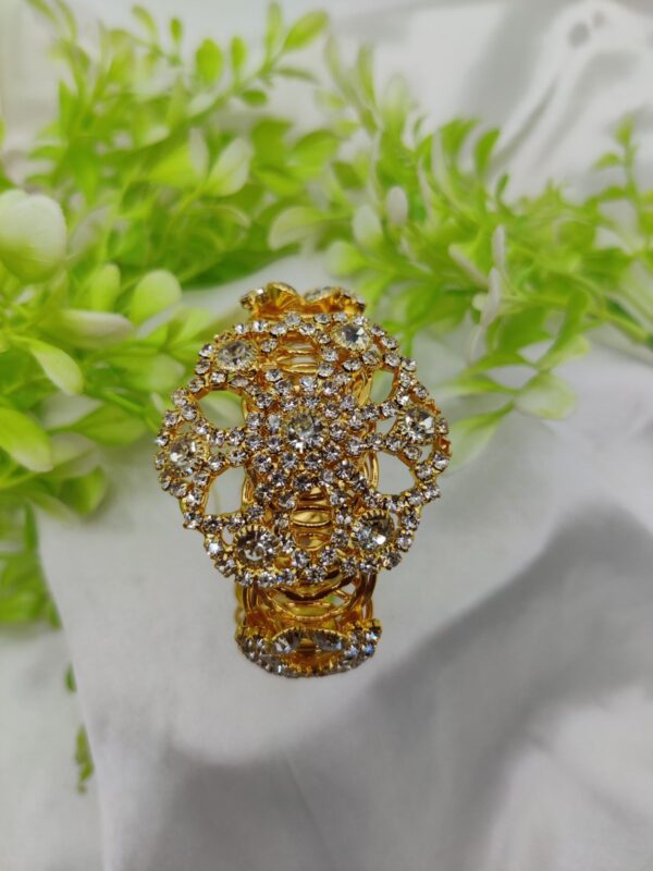 imported golden lace crystal bracelet | royal ruby elegance bracelet | royal sapphire glam bracelet - adjustable bracelet – best quality artificial bracelet for girls & women - Image 5