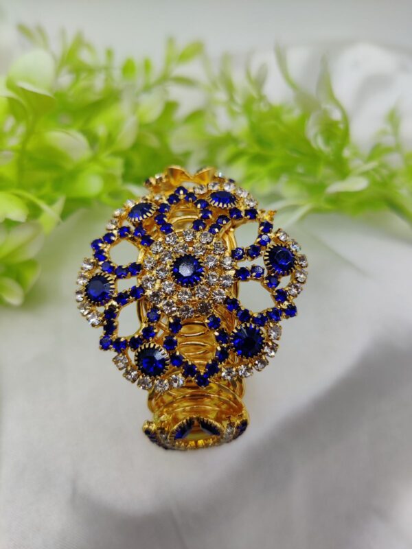 imported golden lace crystal bracelet | royal ruby elegance bracelet | royal sapphire glam bracelet - adjustable bracelet – best quality artificial bracelet for girls & women - Image 2