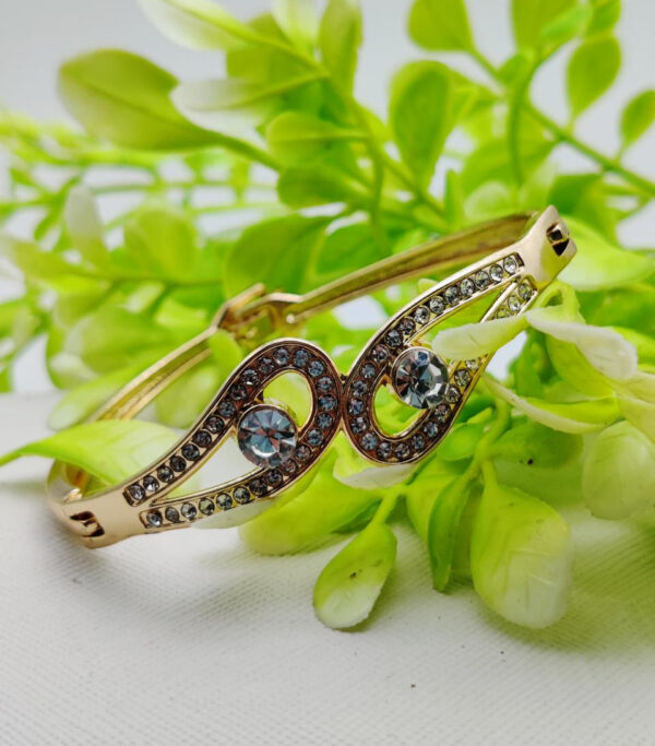 imported adjustable infinity charm bracelet with crystal accents | best quality artificial bracelet for girls & women | imported glamour for every occasion - Image 2