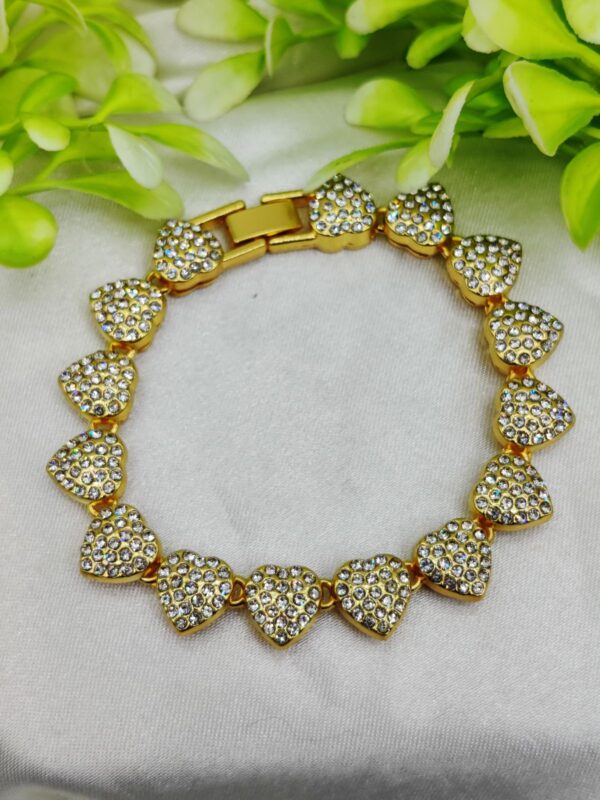 1 piece imported exquisite adjustable heart crystal bracelet – imported elegance | best quality artificial bracelet for girls & women | bracelet for every occasion | elegant design - Image 2