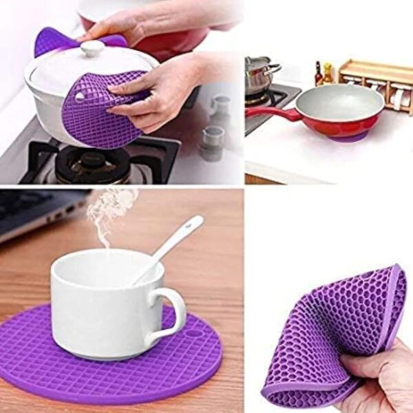 multifunction original heat resistant silicone mat nonslip pads pot holder table place mat (random color) - Image 5