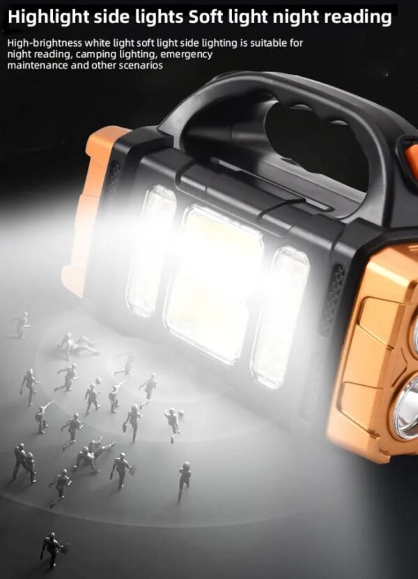 hb-2678 solar led flashlight portable usb rechargeable flashlight cob torch light powerful solar light for camping - Image 5