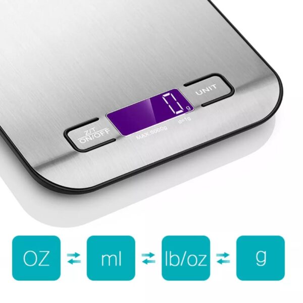 digital stainless steel kitchen scale multifunction food scale for home kitchen (random color) - Image 9