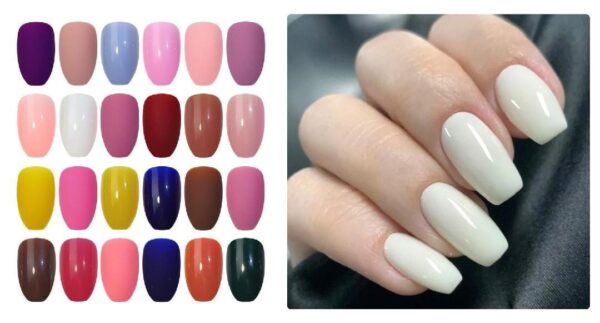pack of 144 artificial nails without nail glue, beautiful fancy fake nails (random color) - Image 2