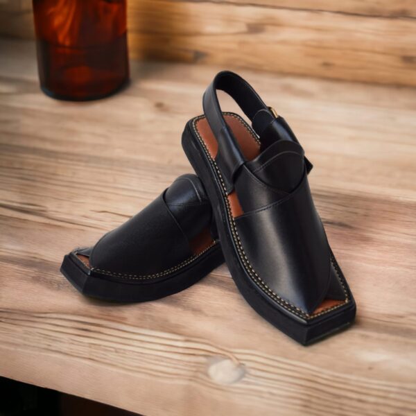 capptan sandal  black  / capptan  leather shoes kheri sandal for men (without box) - Image 3