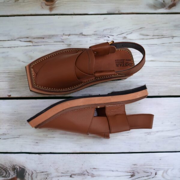 capptan brown leather shoes kheri sandal for men (without box) - Image 3