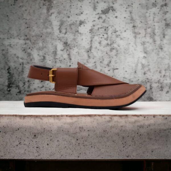 capptan brown leather shoes kheri sandal for men (without box) - Image 2