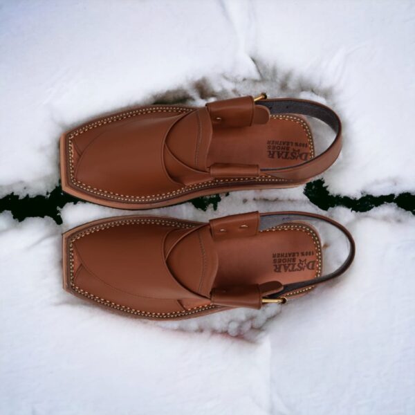 capptan brown leather shoes kheri sandal for men (without box) - Image 4