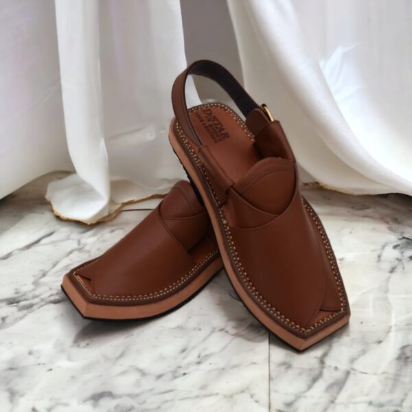 capptan brown leather shoes kheri sandal for men (without box)
